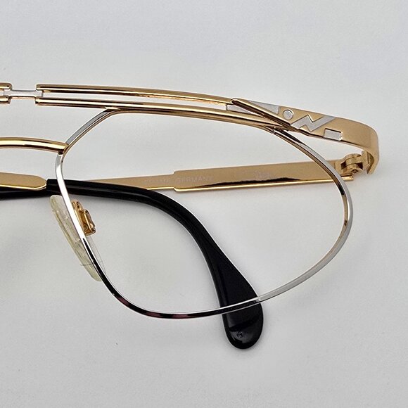 Cazal Mod 256 Col 963 Gold Silver Aviator Sunglasses Frame w/ Case Germany 57mm - Picture 12 of 15